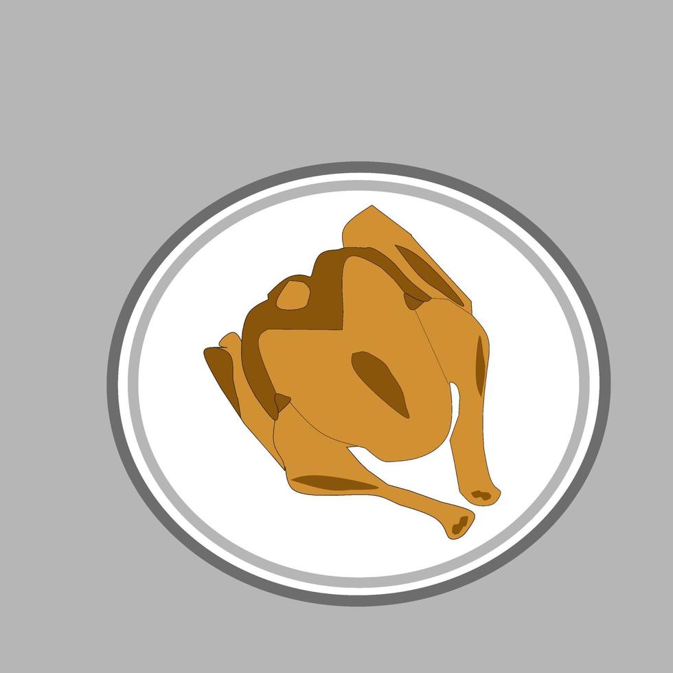 a vector illustration of grilled chicken for Thanksgiving