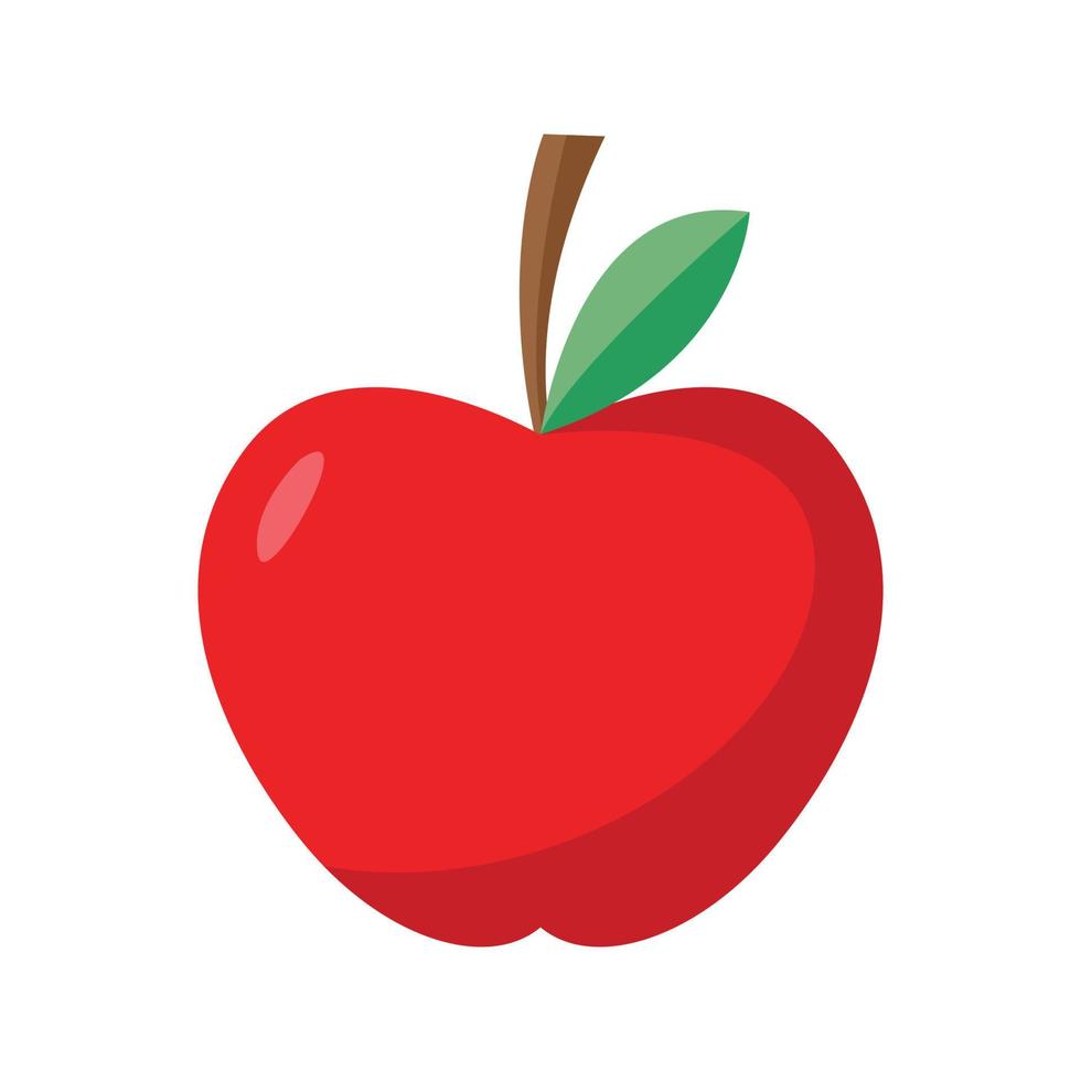 Red apple isolated on white, vector design