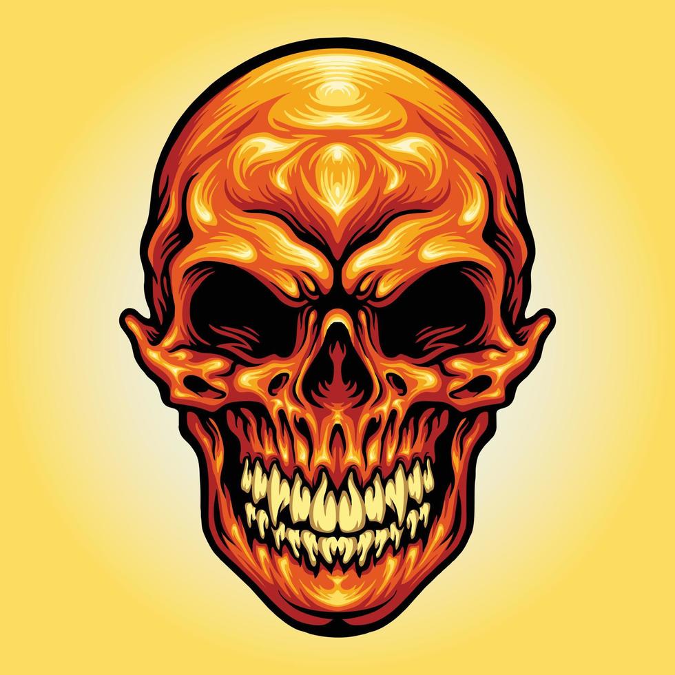 ilustraciones de esqueleto de cabeza de calavera vector