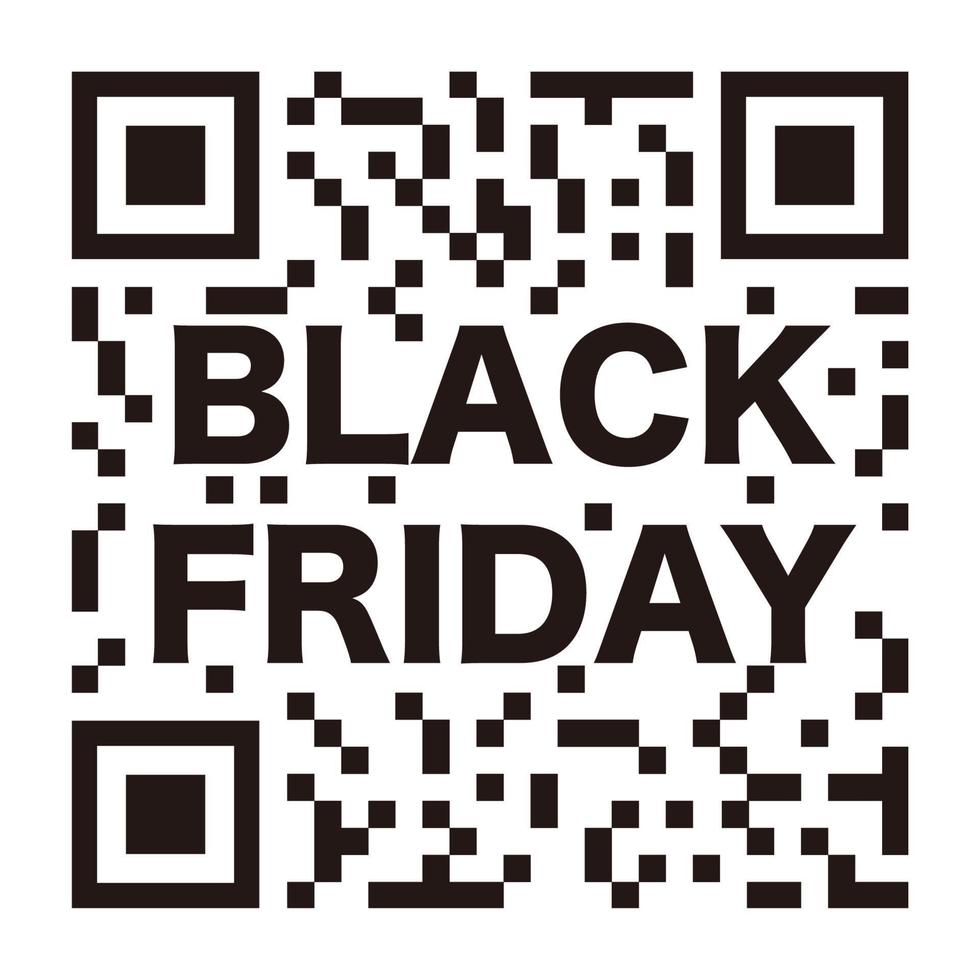 Vector Black Friday QR Code With Black Friday Logo Isolated On A White Background.