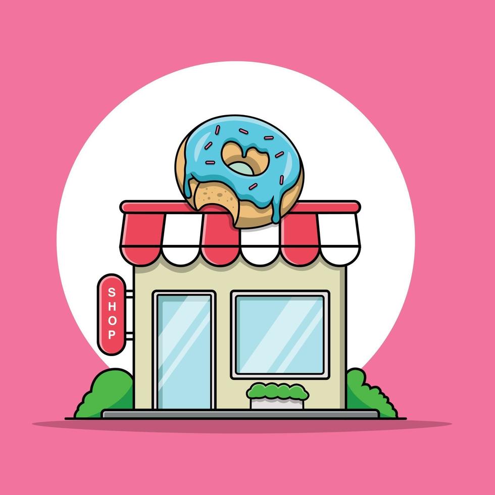 ilustración de la tienda de donas vector