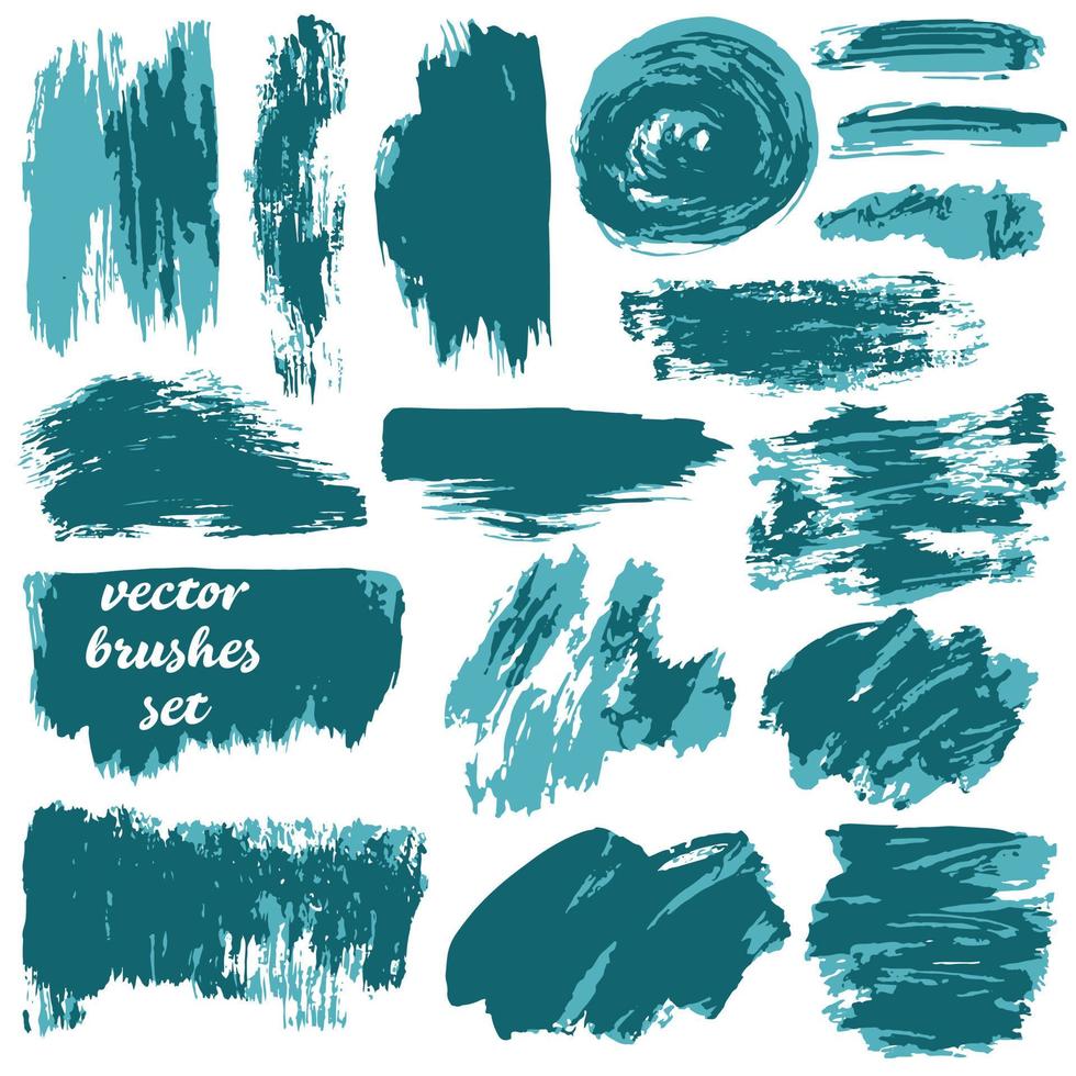 Collection of paint, ink brush strokes, brushes, blots vector