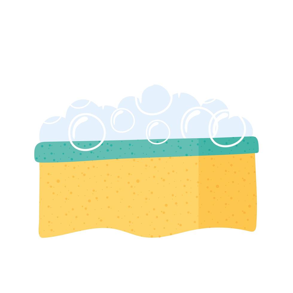 cleaning sponge bubbles vector