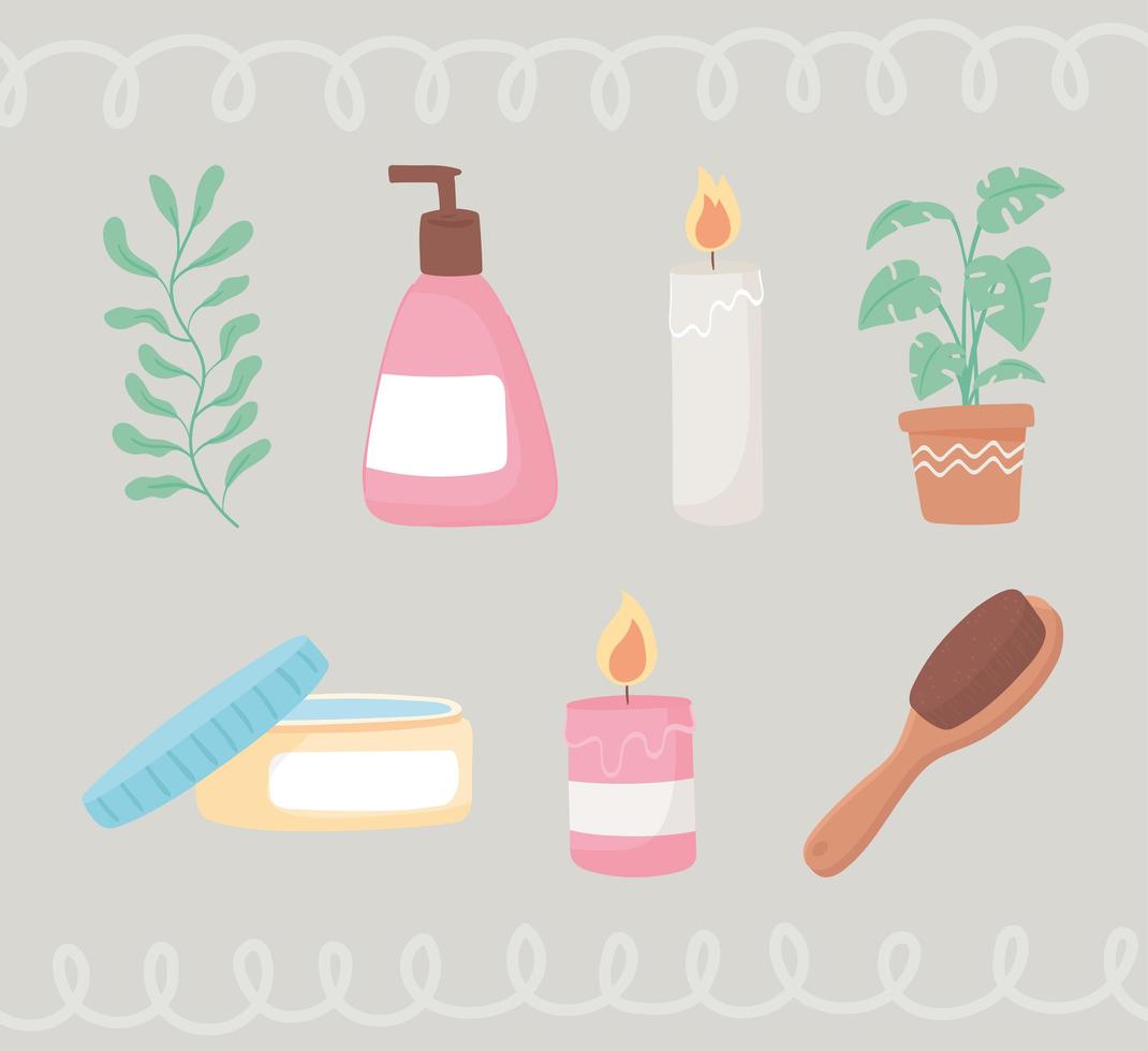 beauty routine icons vector