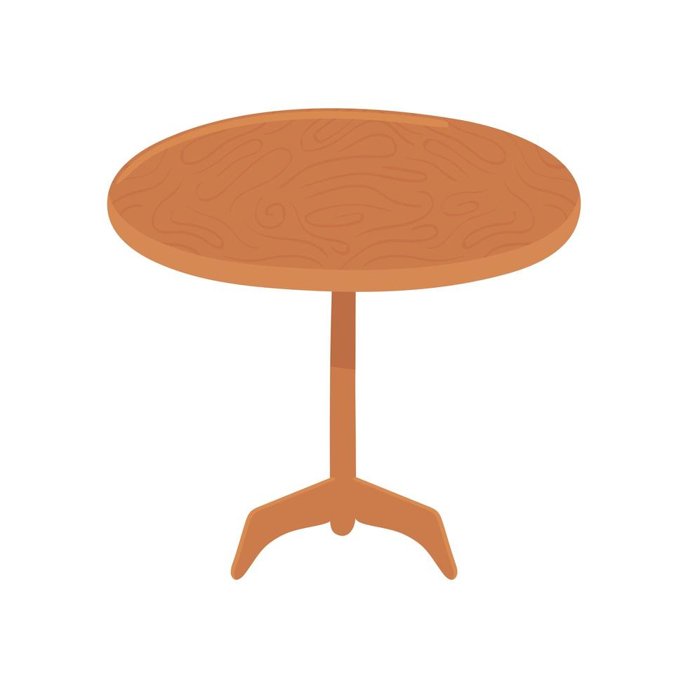 wooden round table vector