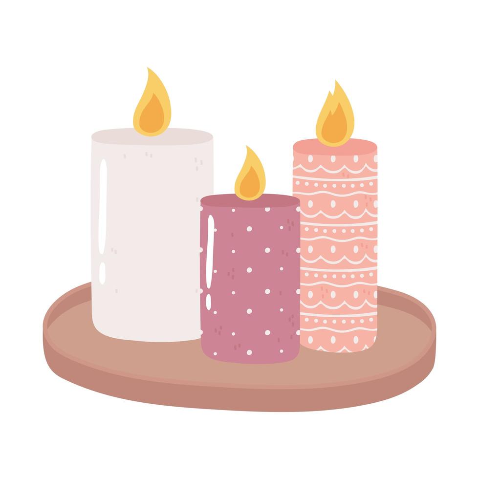 colored aromatic candles vector