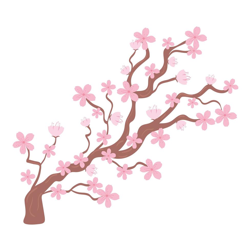 rama de flores de cerezo vector