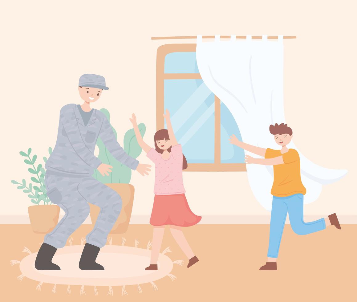 veteran at home vector