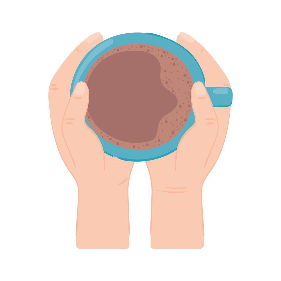 hands with coffee cup vector