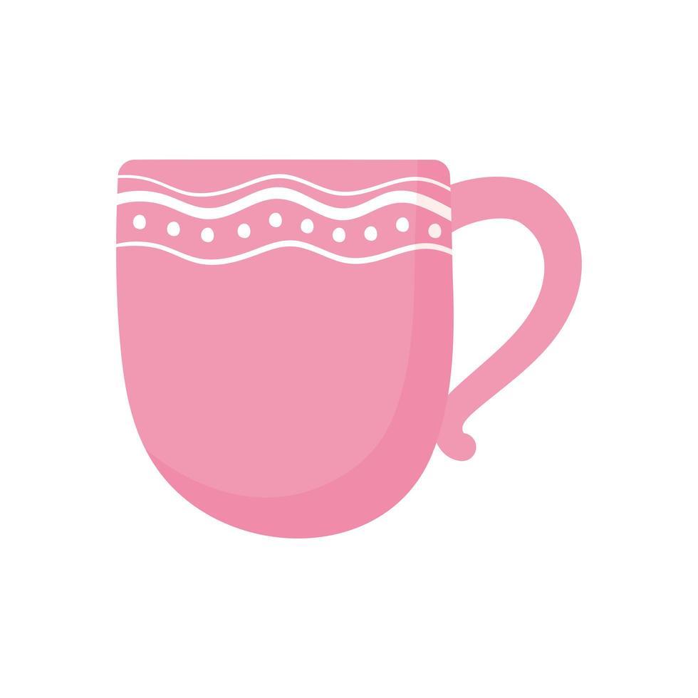 pink cup of coffee vector