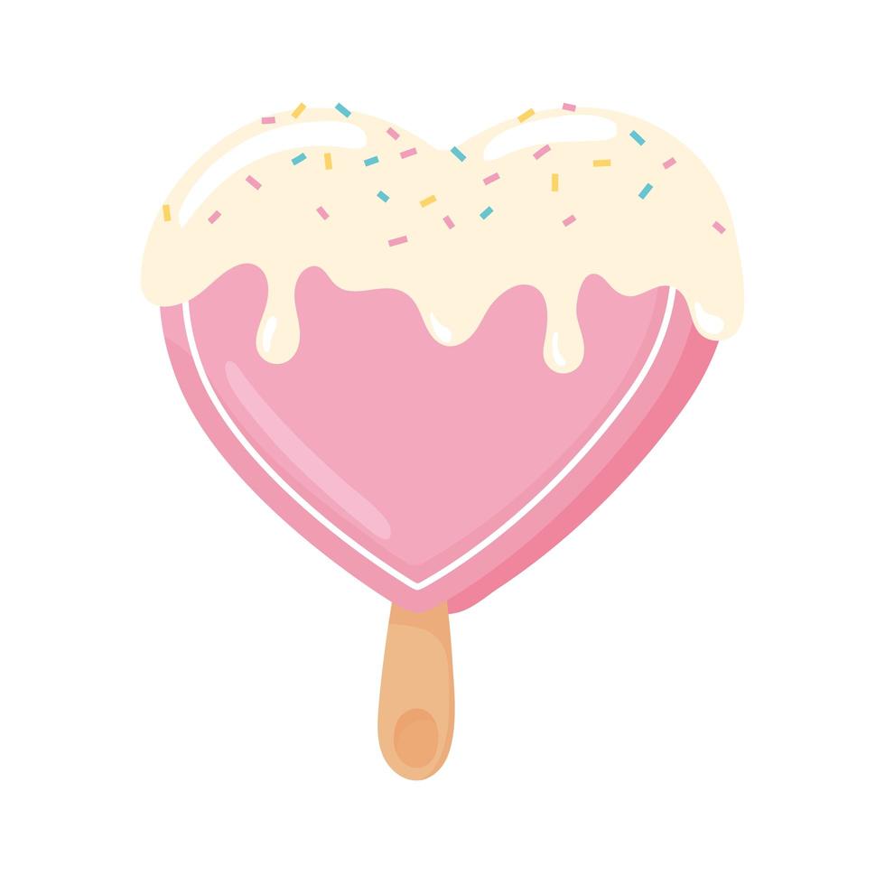 corazón en forma de helado vector