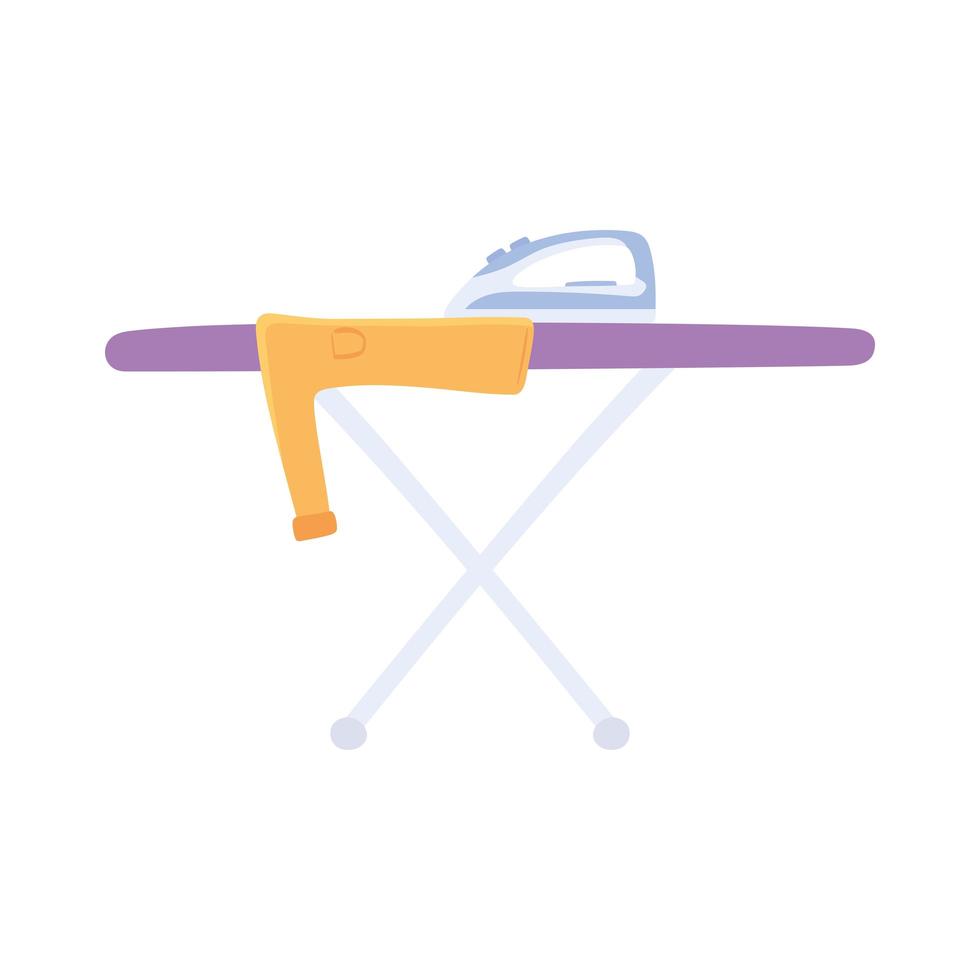 ironing board with a shirt vector