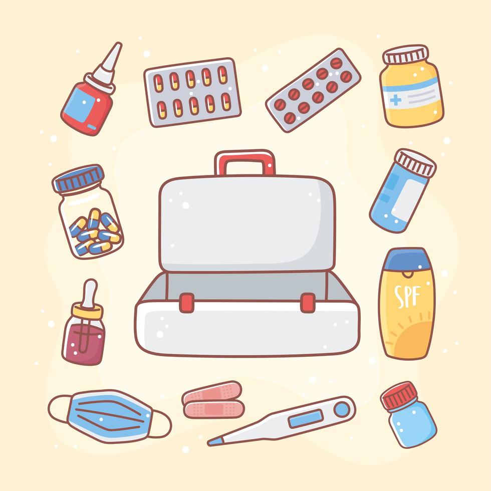 medical kit for accidents vector