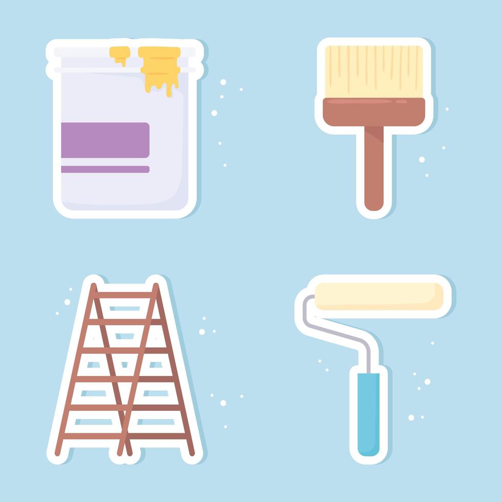 renovation paint color set vector