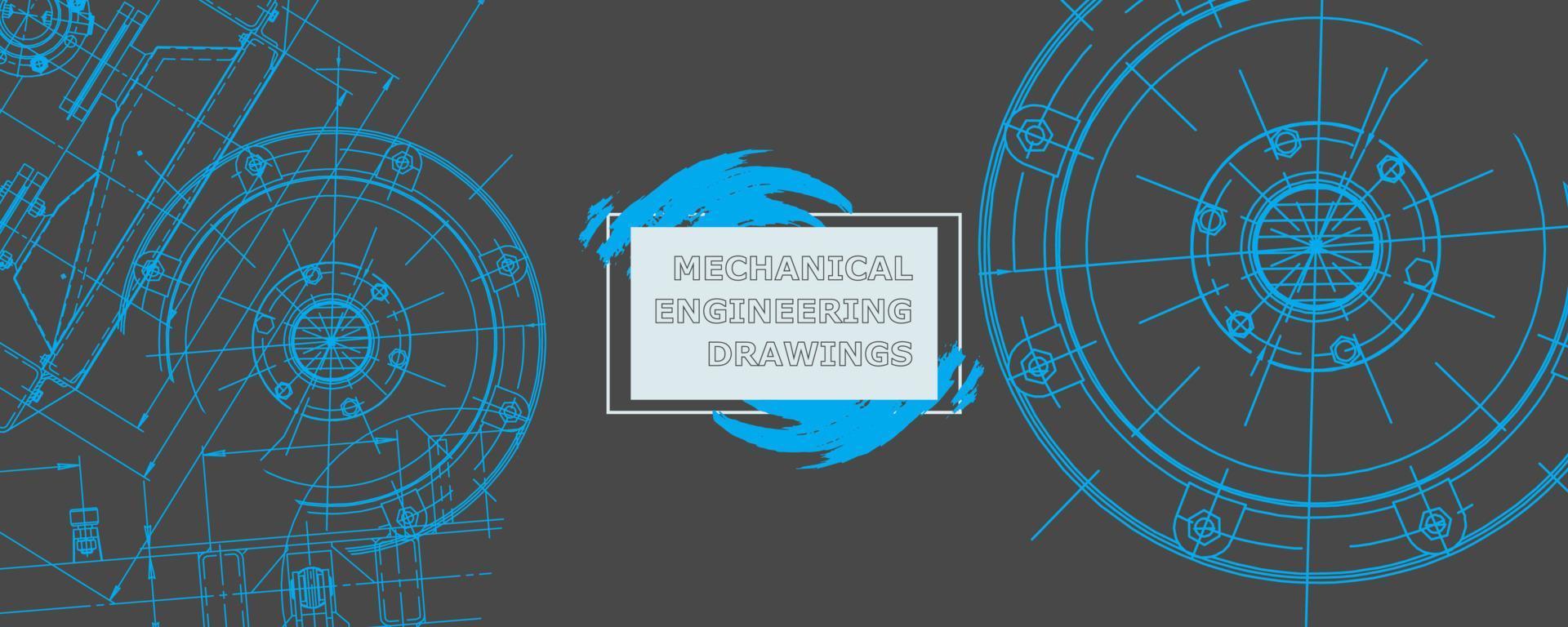 Abstract background concept mechanical engineering drawing. Engineering wallpaper vector