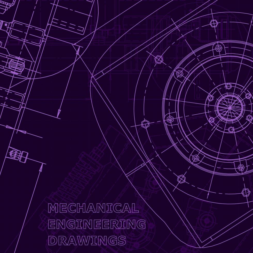 Blueprint, Sketch. Vector engineering illustration. Cover, flyer, banner