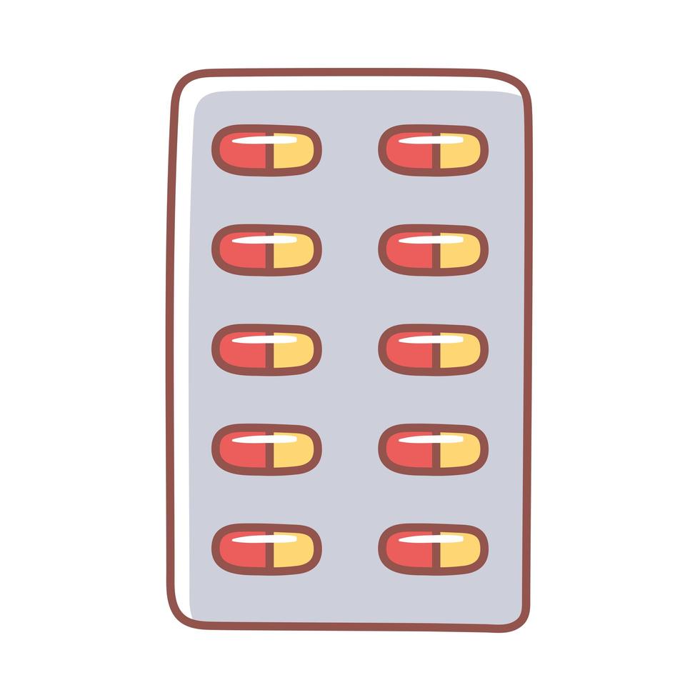 pastillas en blister vector