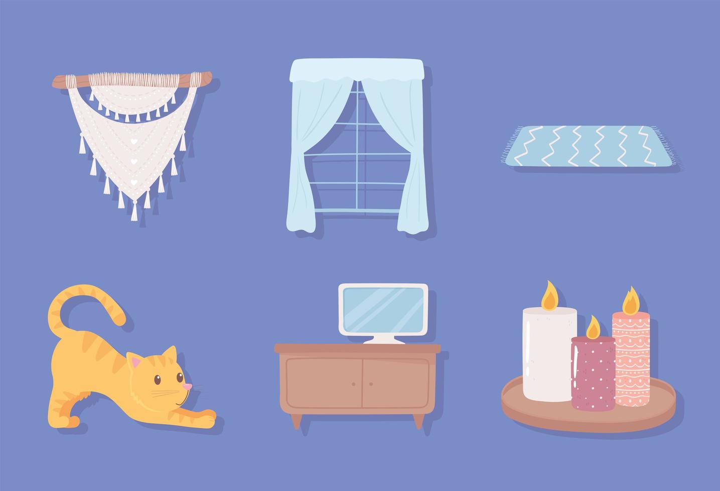 home objects decorative vector