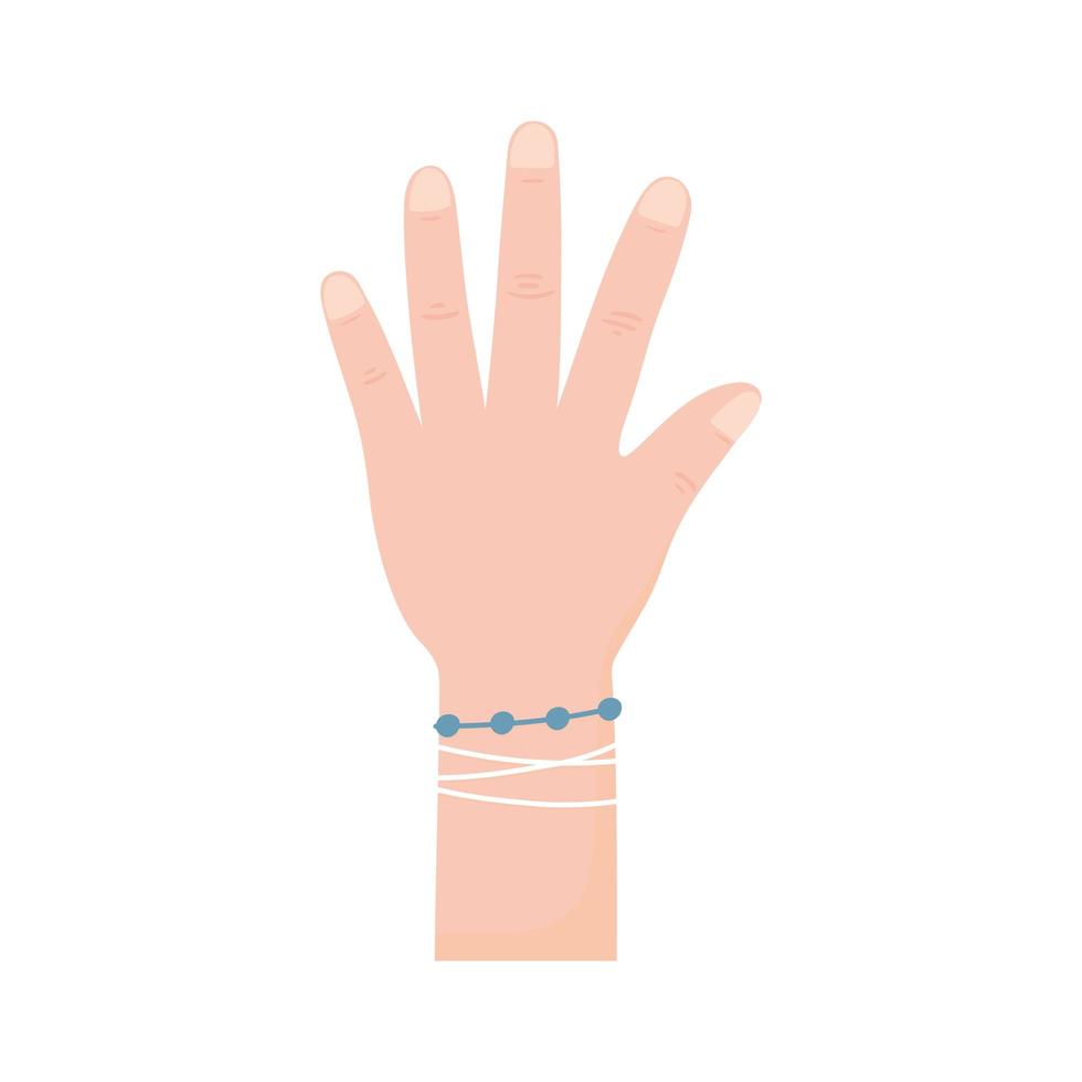 raised hand with bracelet vector