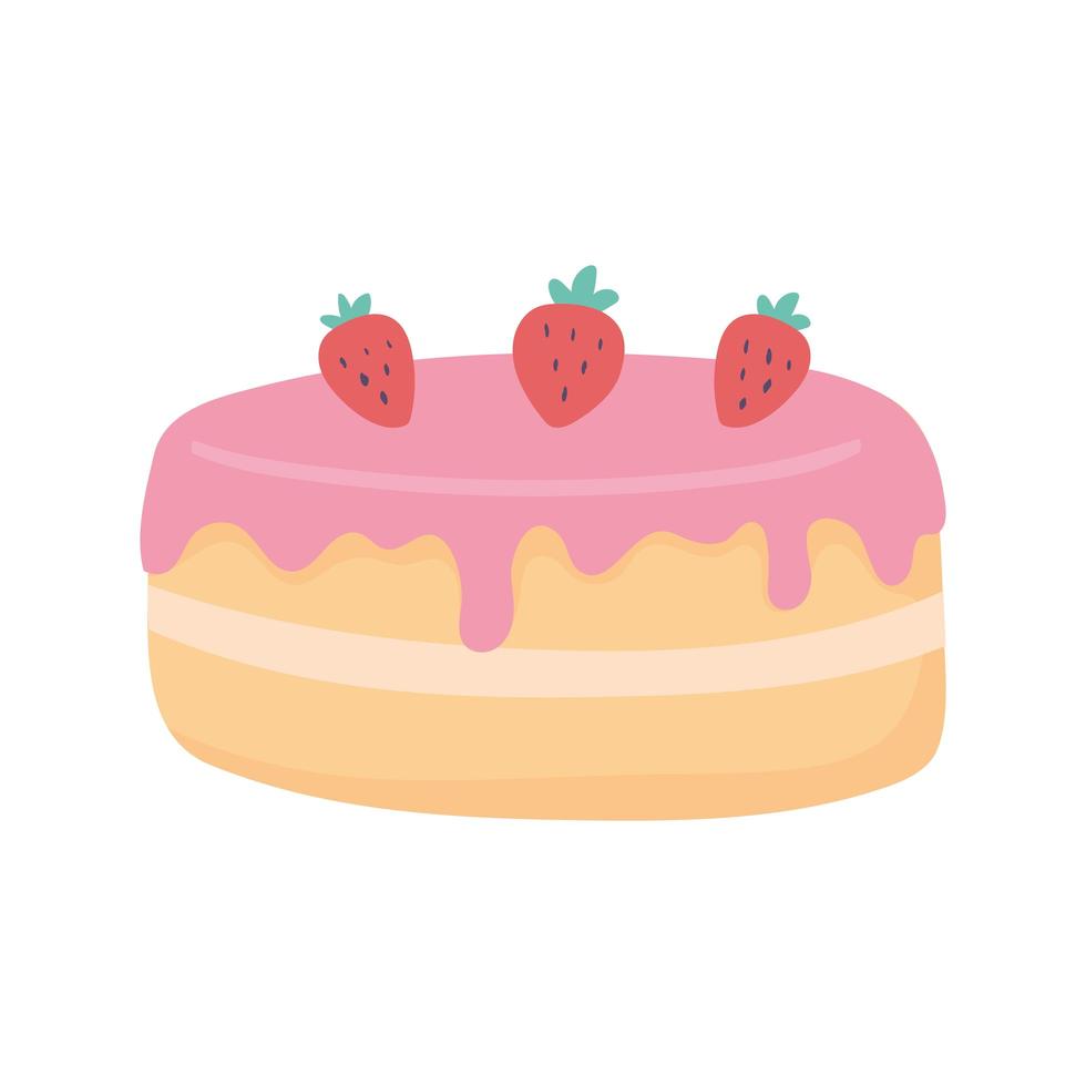 pastel dulce con frutas vector