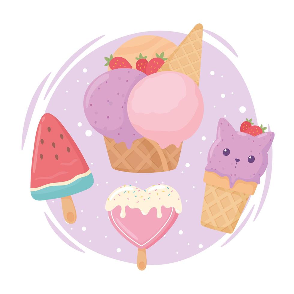 ice cream dessert vector