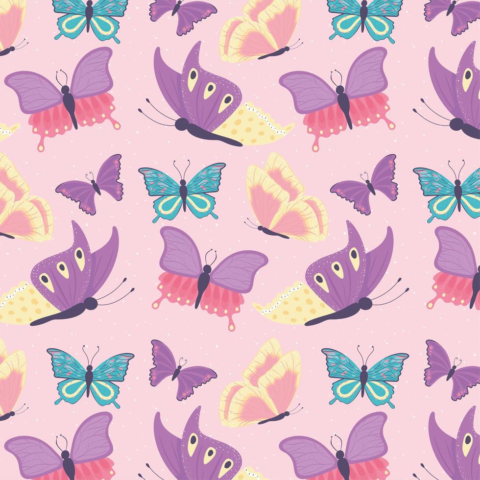 butterflies decoration background vector