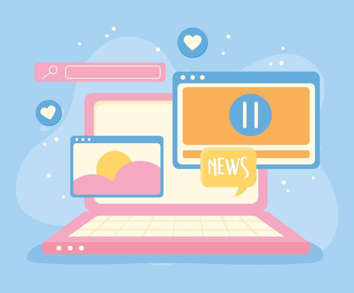 digital social media network vector