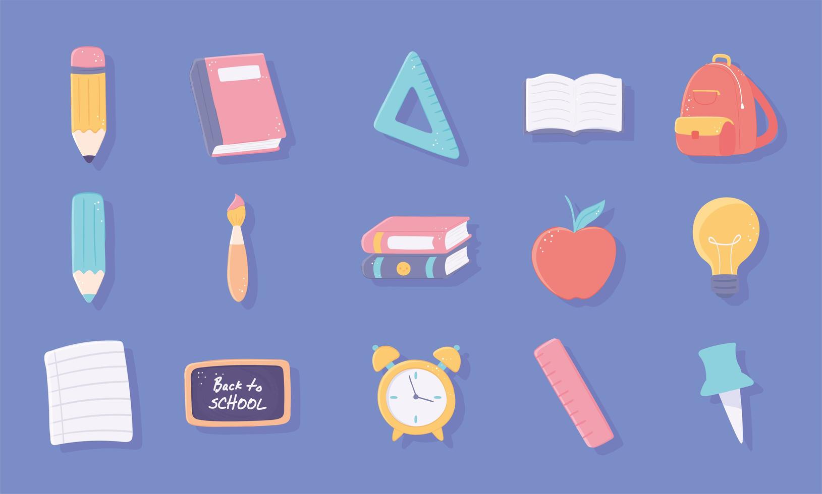 back to school set vector