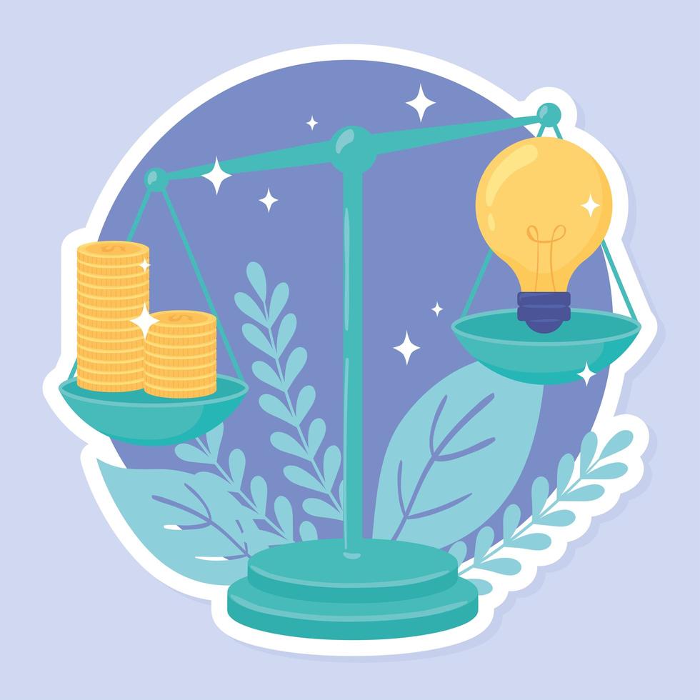 idea and money stack balance vector