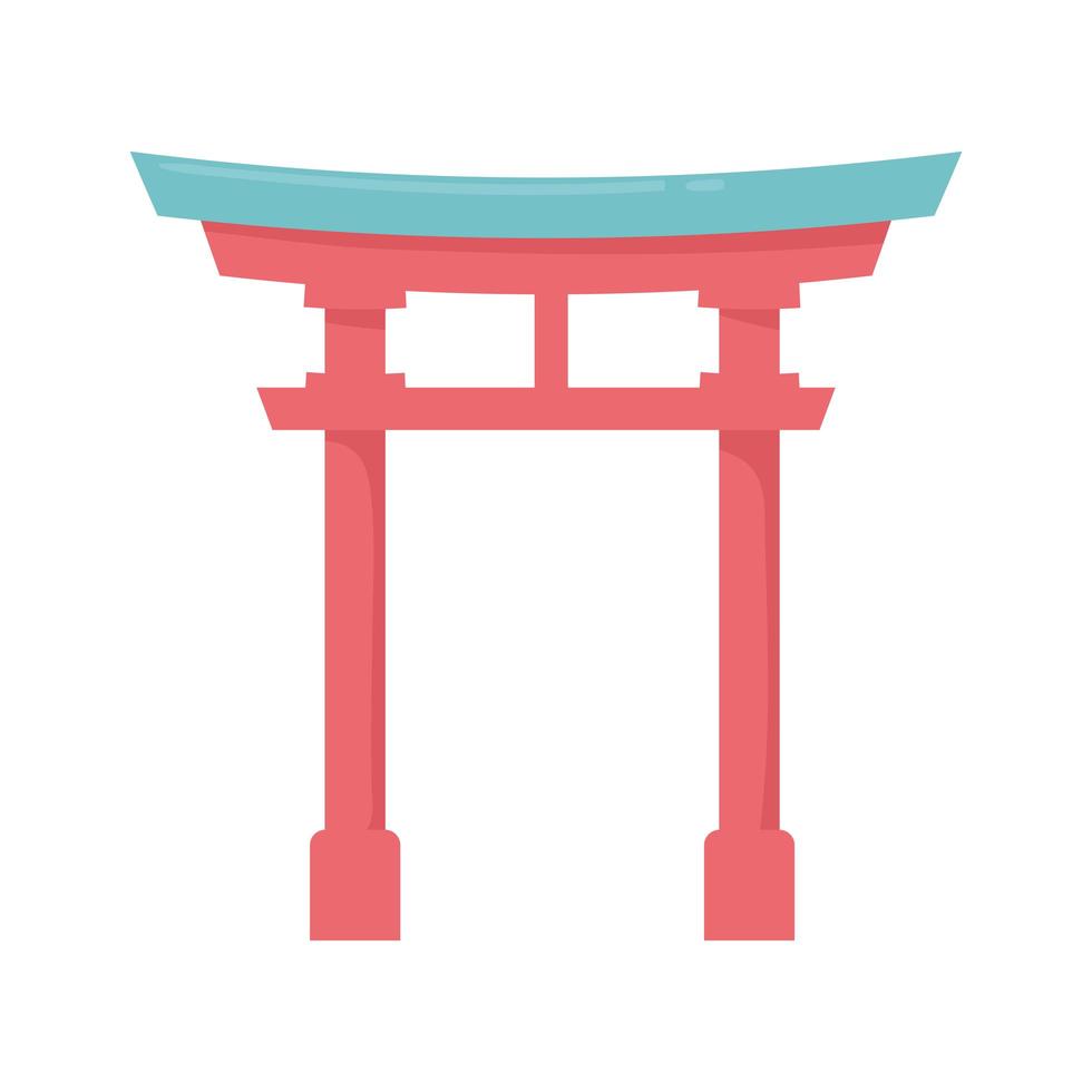 japanese gate landmark vector