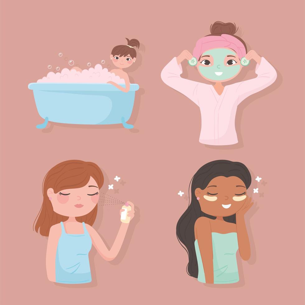 home beauty set vector