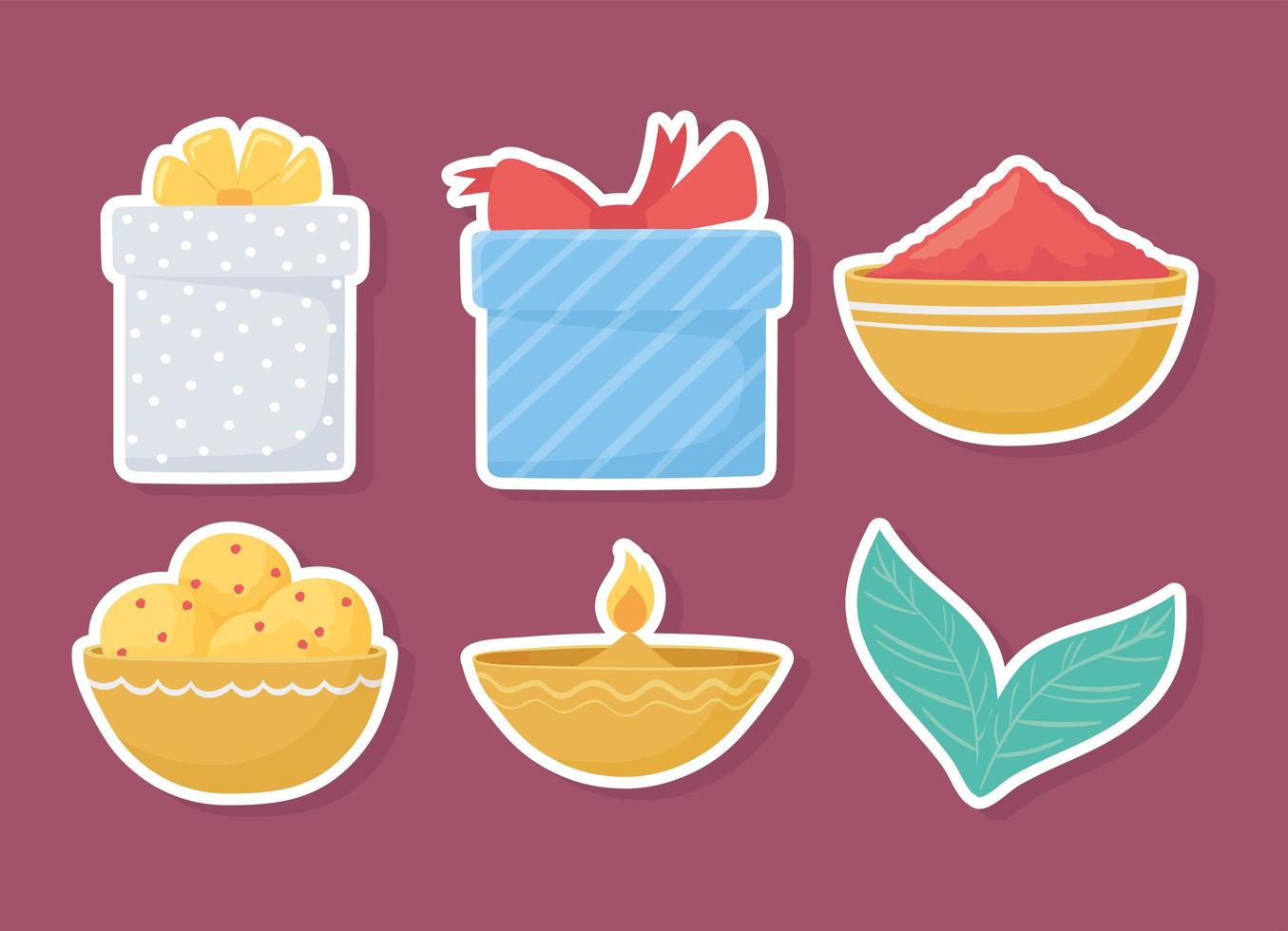 conjunto de iconos de comida y regalos vector