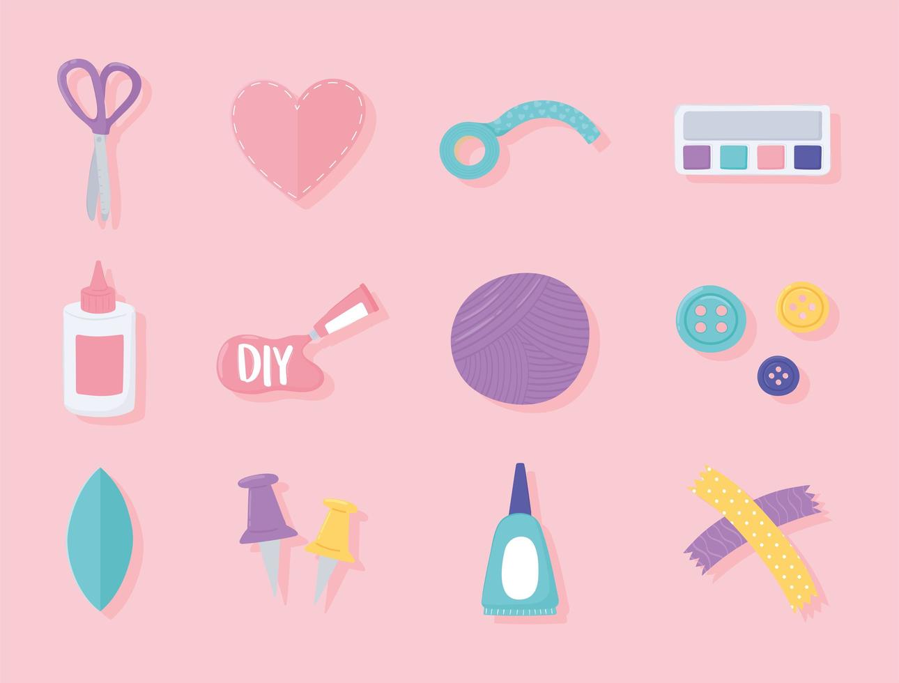 craft and diy icon set vector