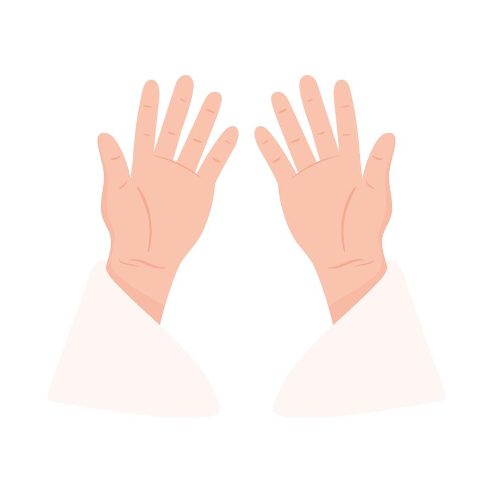open hands prayer vector