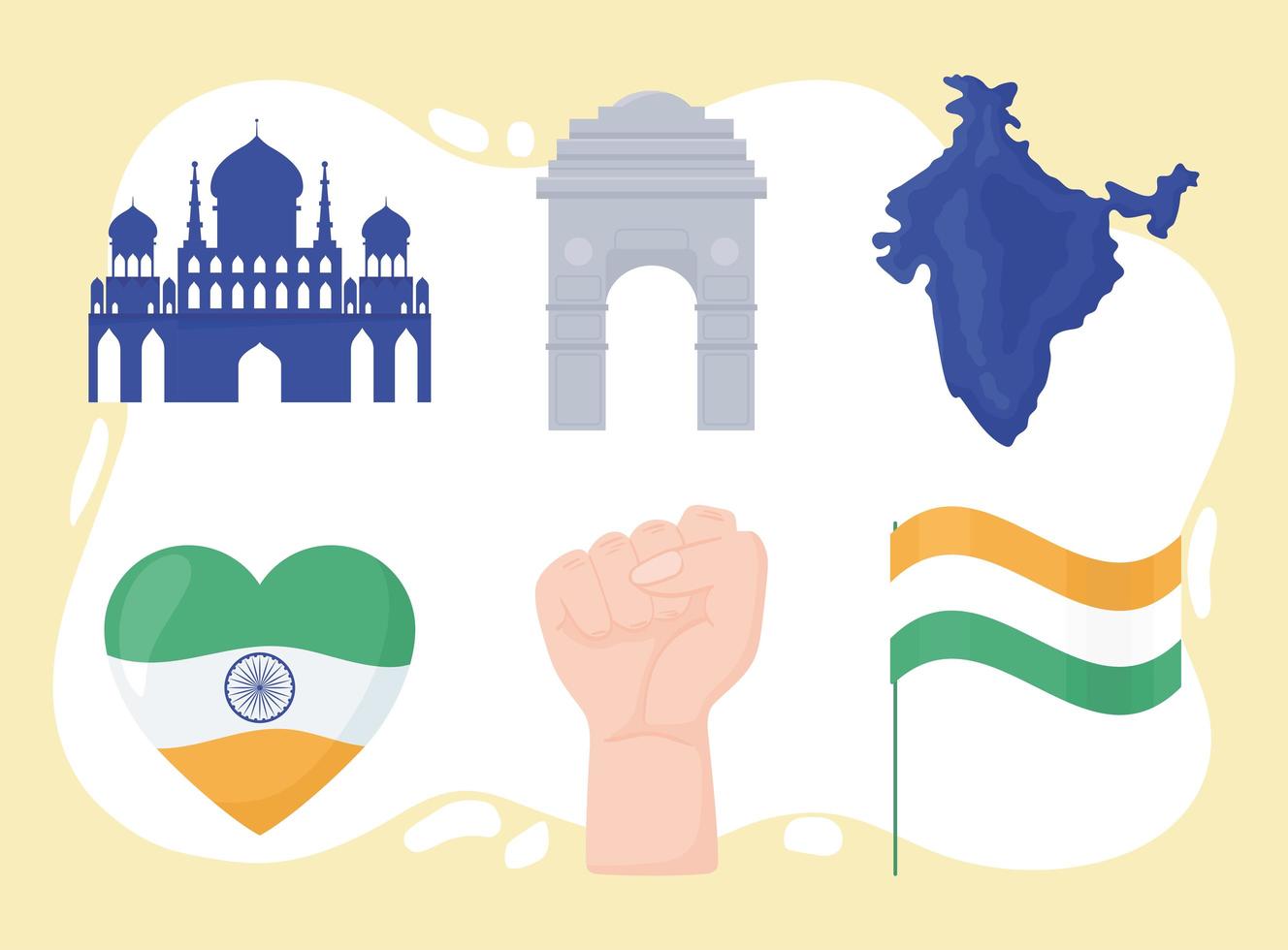 conjunto de independencia de la india vector