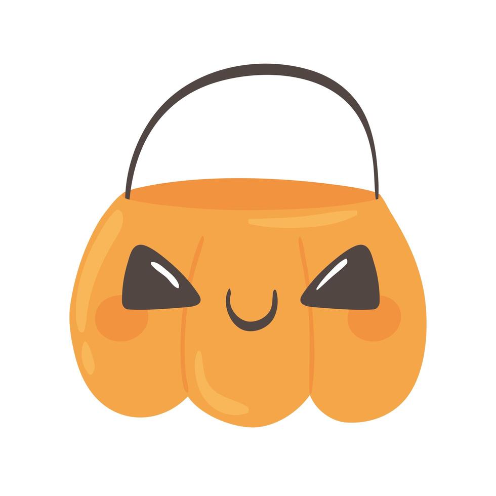 funny pumpkin bucket vector