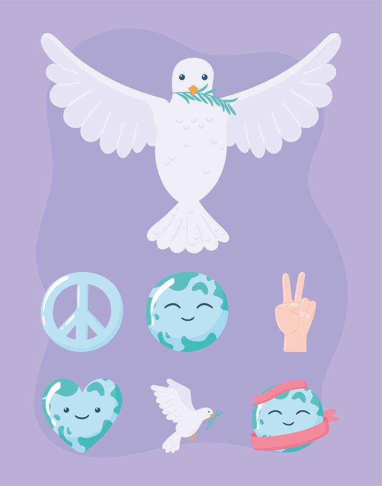 dove and world peace vector