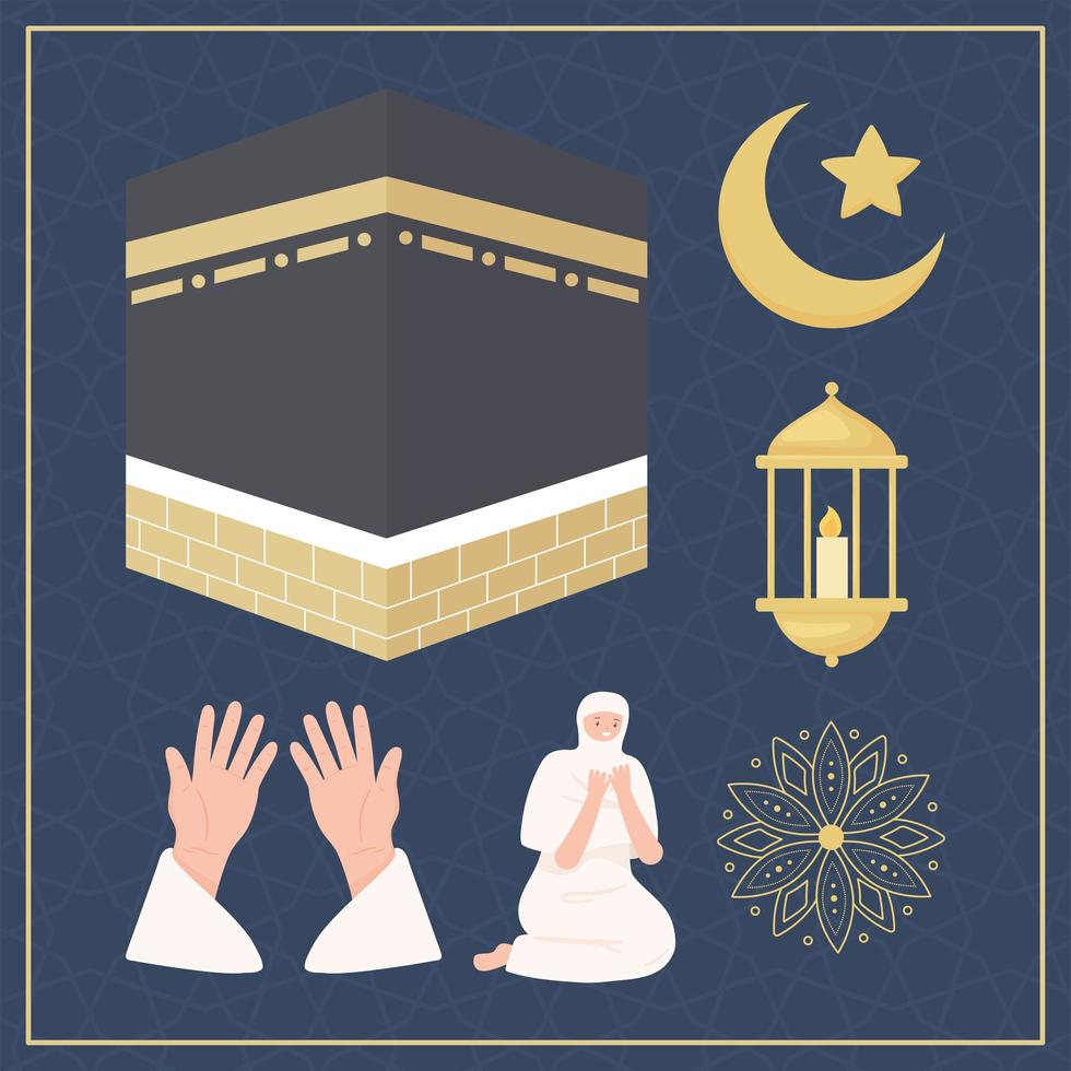 iconos de hajj mabrour vector