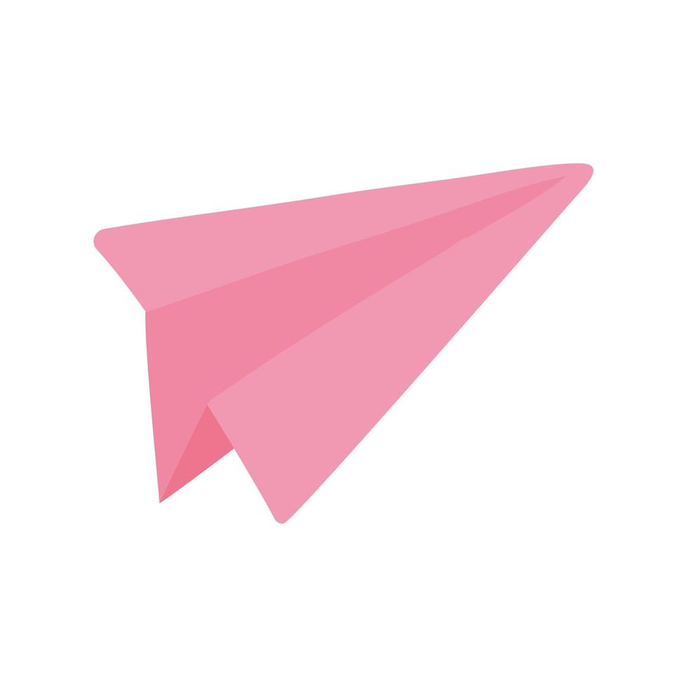 avión de papel rosa vector