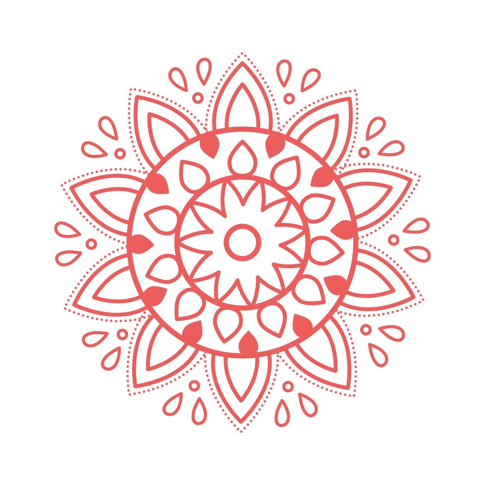 red mandala decoration vector