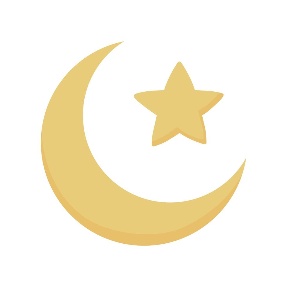 gold moon and star vector