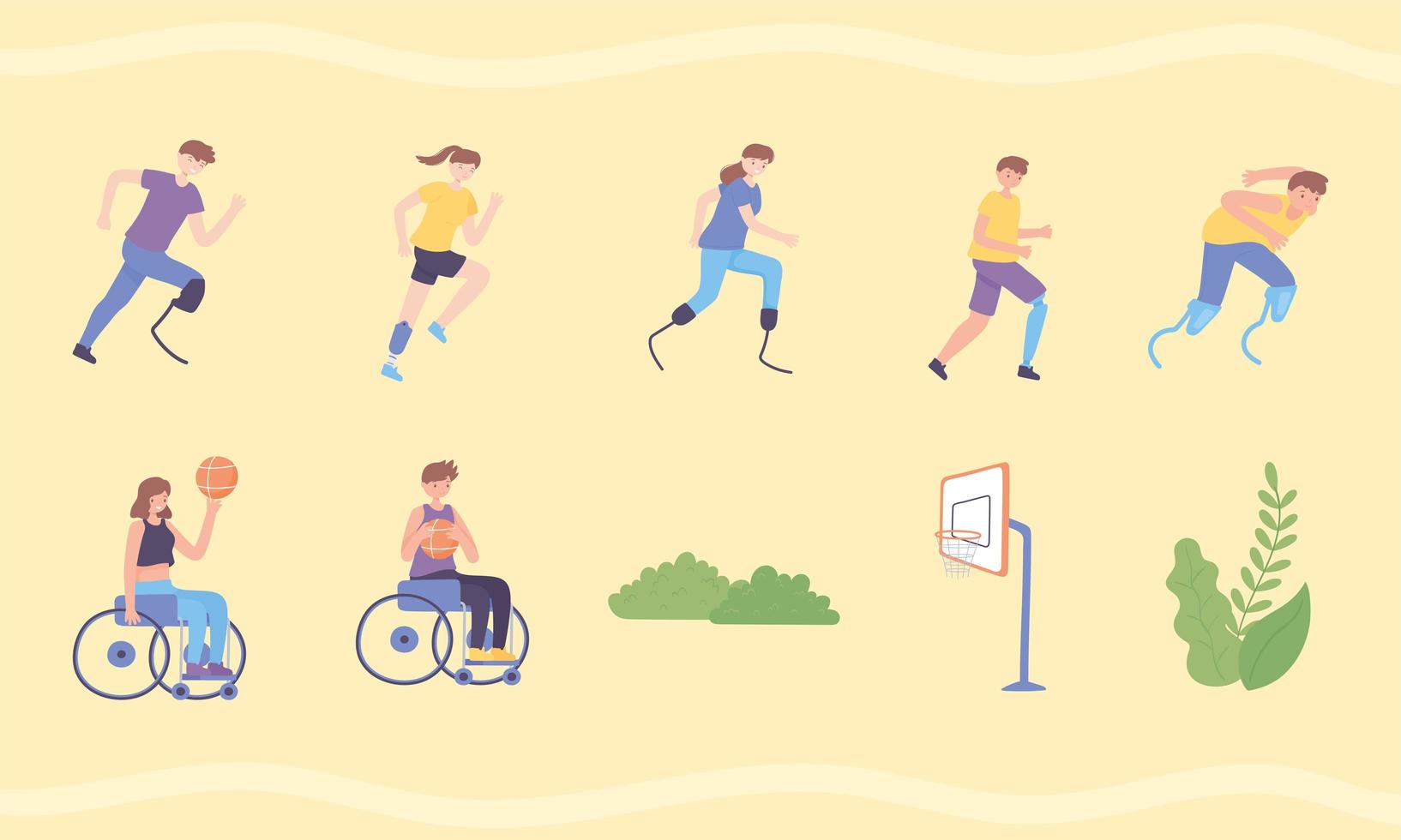 sport people with prosthesis vector