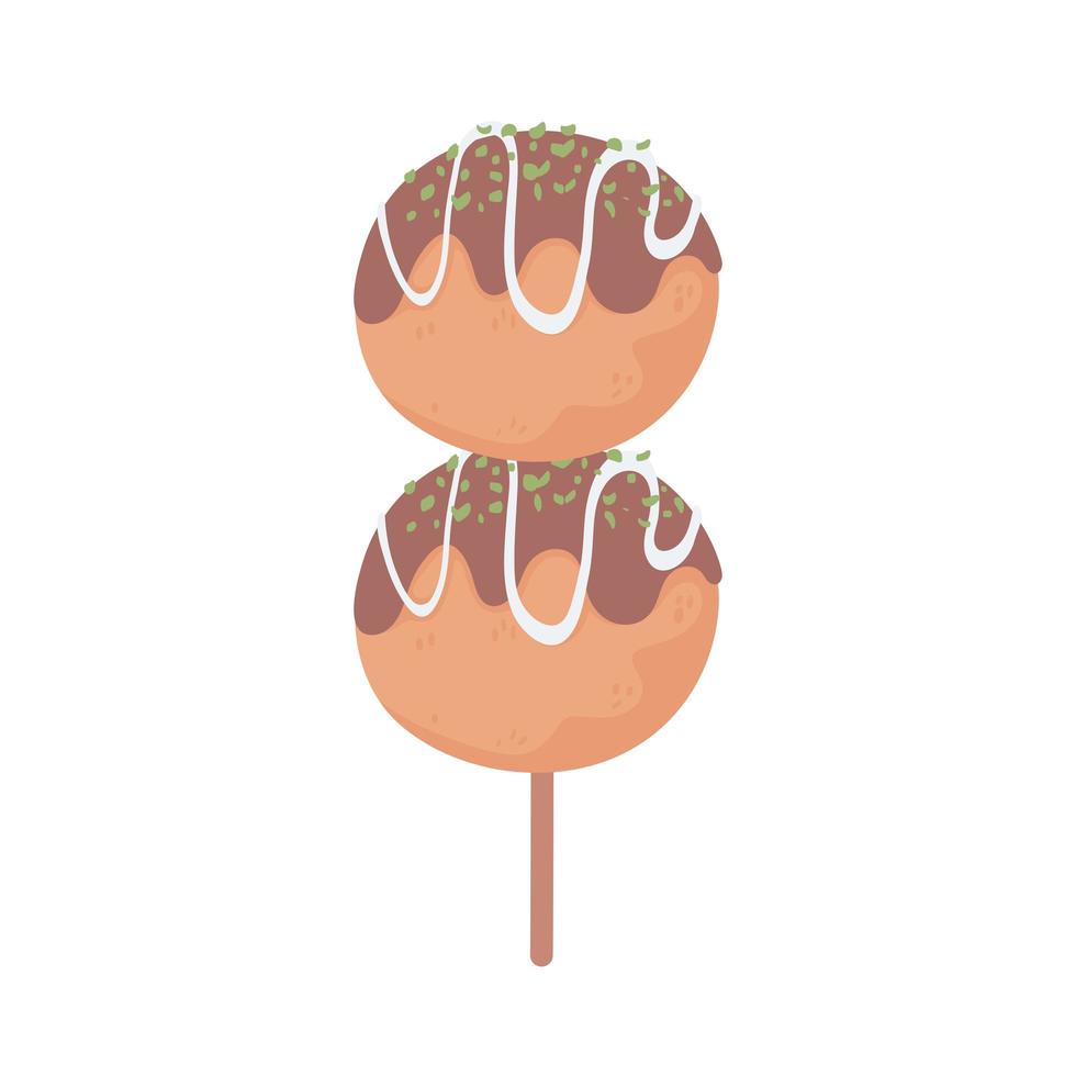 takoyaki ball shaped japanese vector