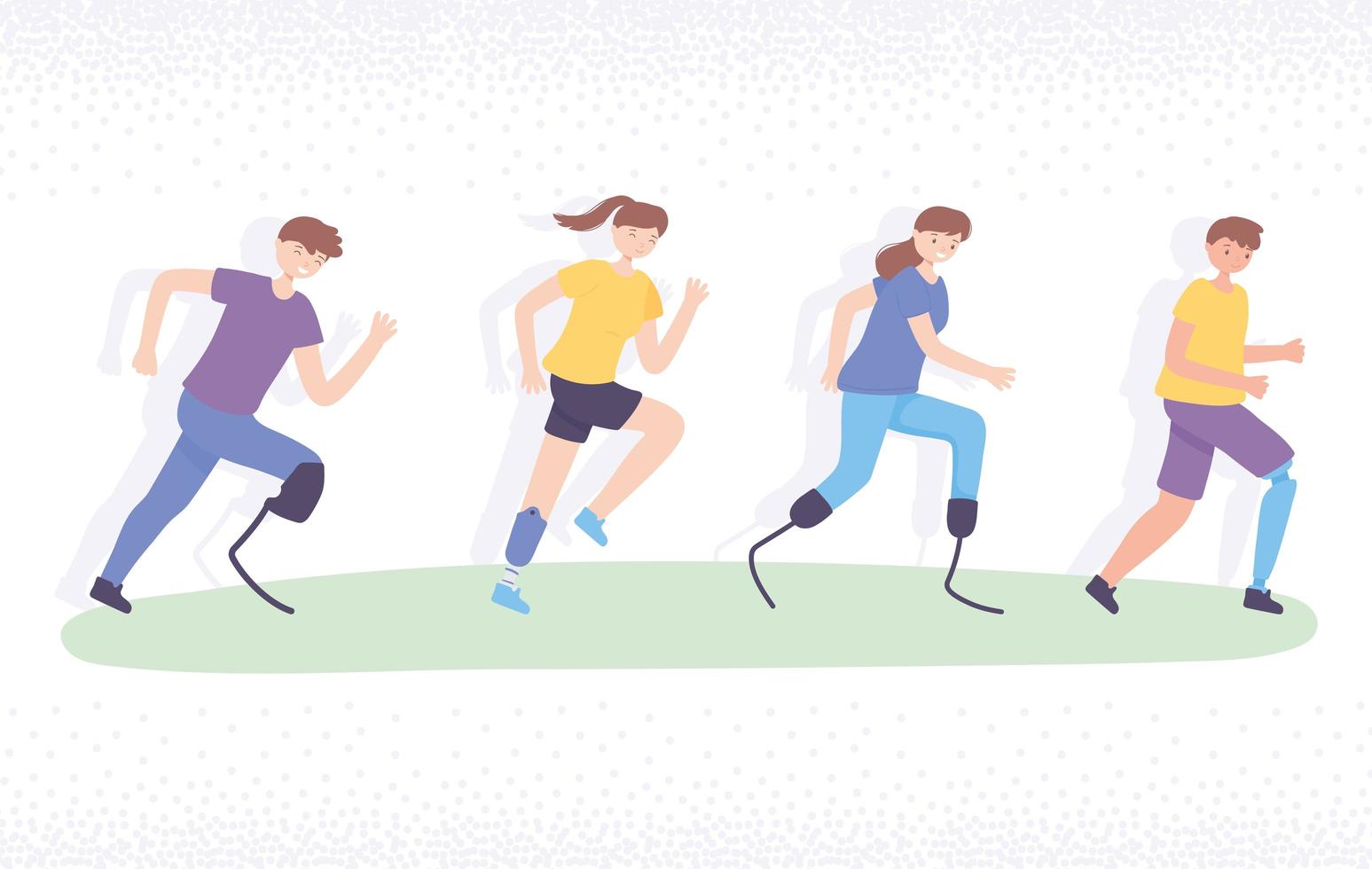 handicapped sport exercise vector