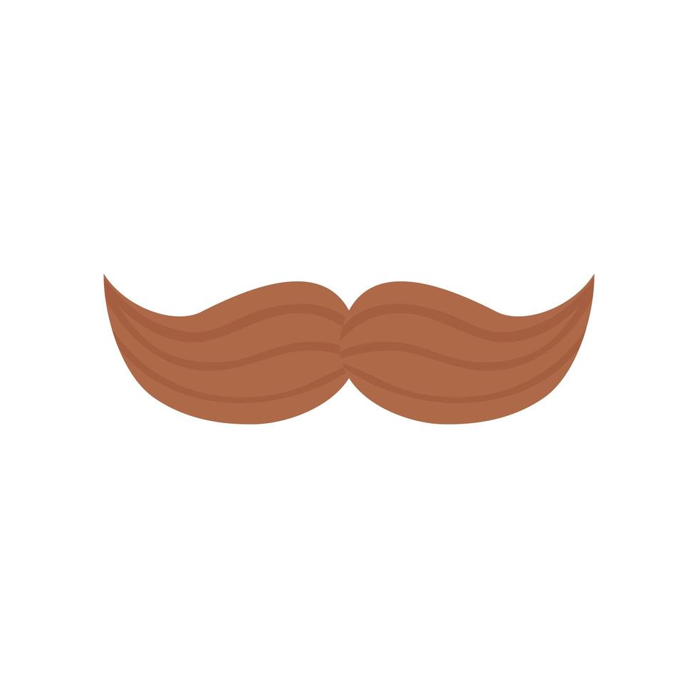 icono de bigote marrón vector