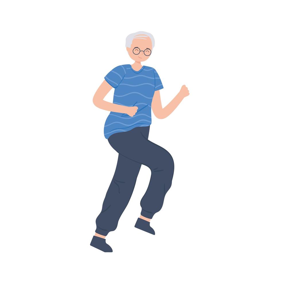 old man running vector