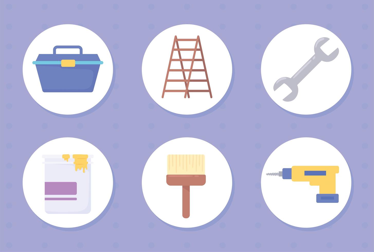 home improvement and crafting tools vector