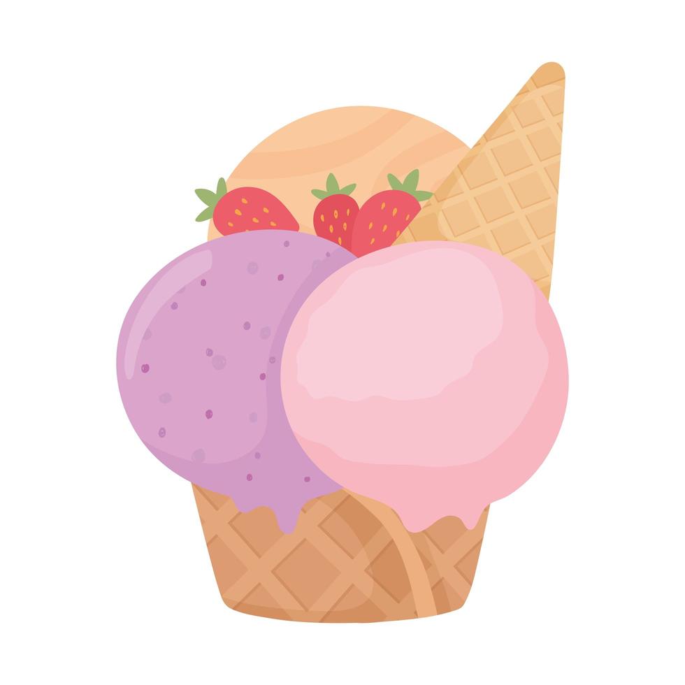 ice cream scoops vector