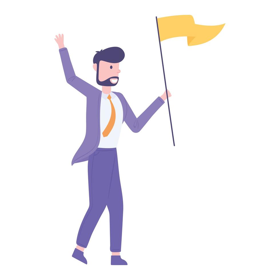 businessman with a flag vector