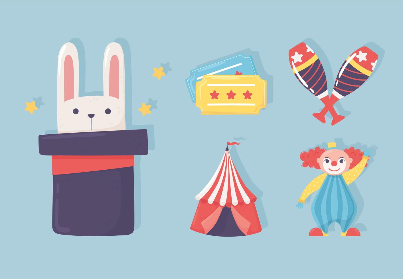 circus show icons vector